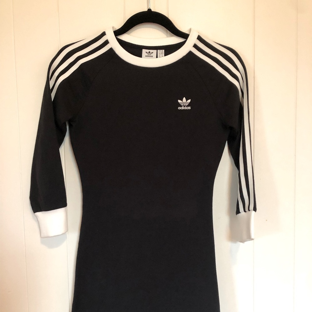 Adidas sporty fitted black dress US size xs